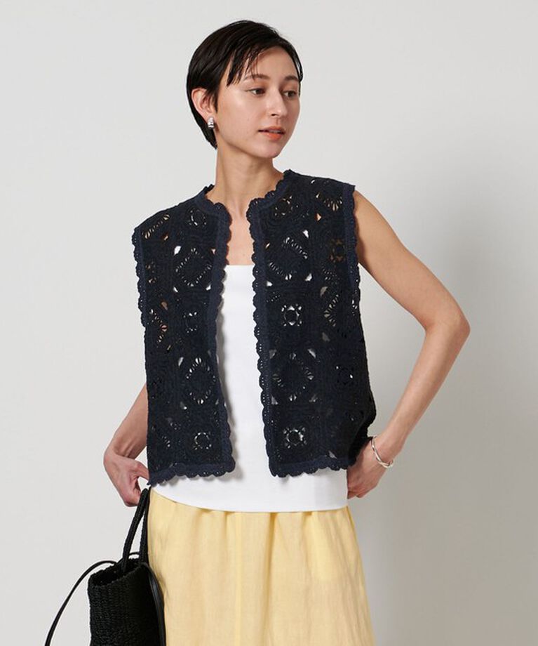 UNITED ARROWS「クロッシー エンブロイダリー ニットベスト」|ベスト・ジレ|