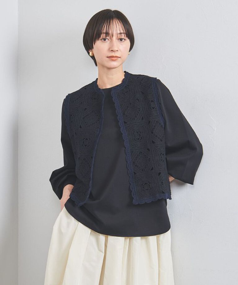 UNITED ARROWS「クロッシー エンブロイダリー ニットベスト」|ベスト・ジレ|