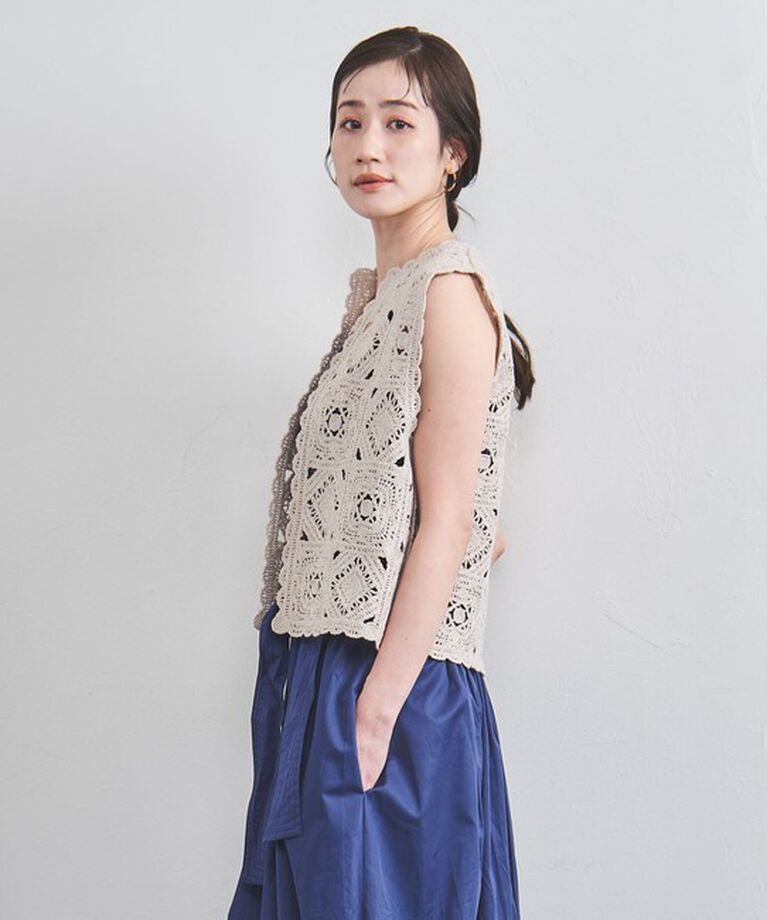UNITED ARROWS「クロッシー エンブロイダリー ニットベスト」|ベスト・ジレ|