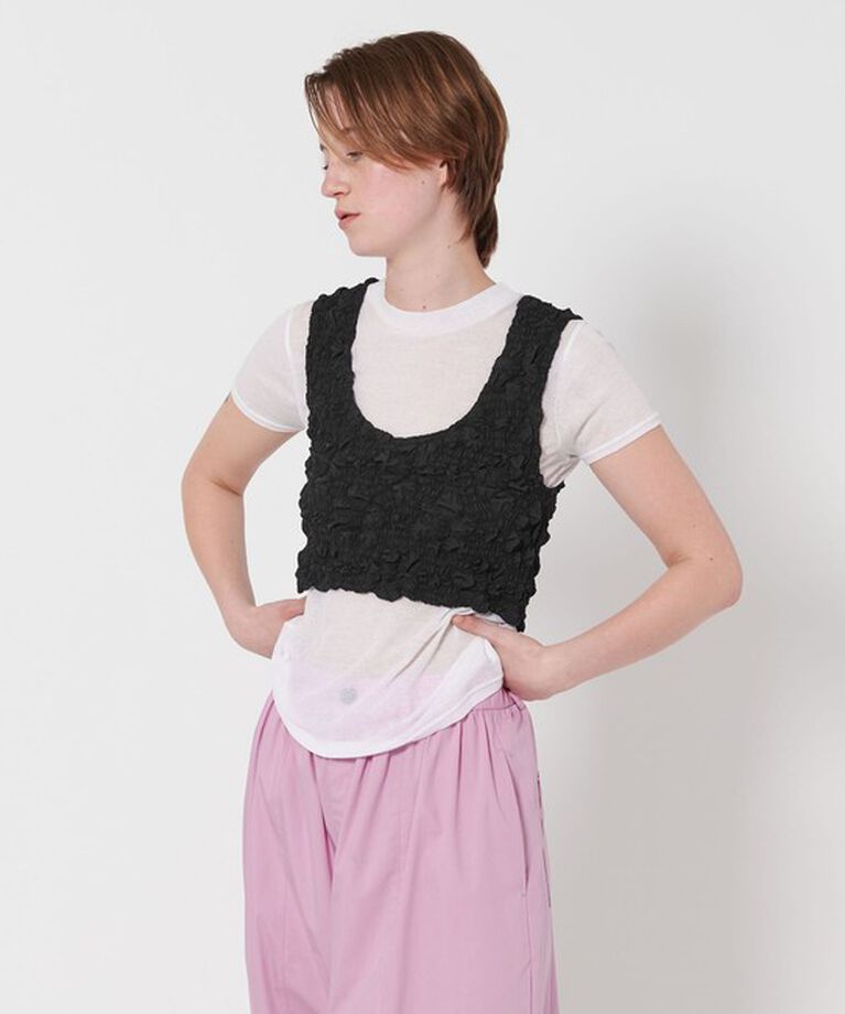 AEWEN MATOPH「＜AEWEN MATOPH＞シャーリング ノースリーブ ブラウス」|シャツ・ブラウス|BLACK