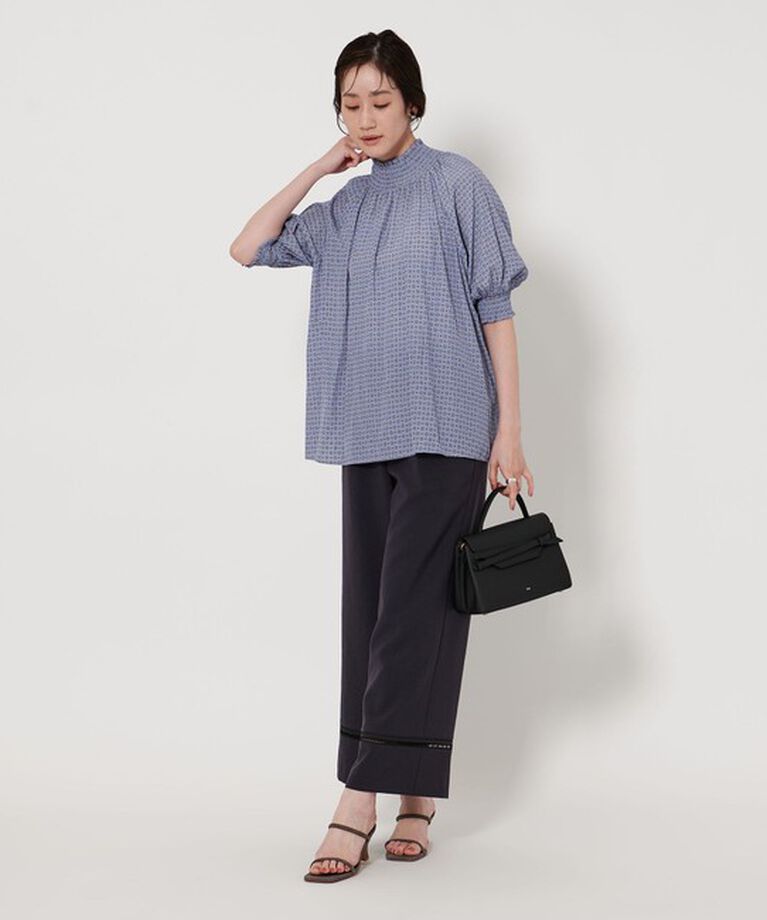 UNITED ARROWS「シャーリング ハイネック ブラウス」|シャツ・ブラウス|