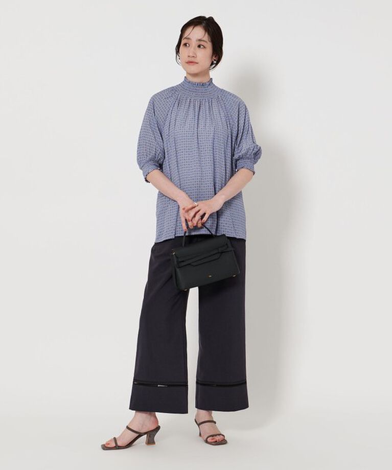 UNITED ARROWS「シャーリング ハイネック ブラウス」|シャツ・ブラウス|