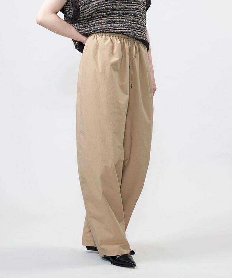 ASTRAET「＜ASTRAET＞ウエストゴム ワイド テーパードパンツ」|チノ|BEIGE