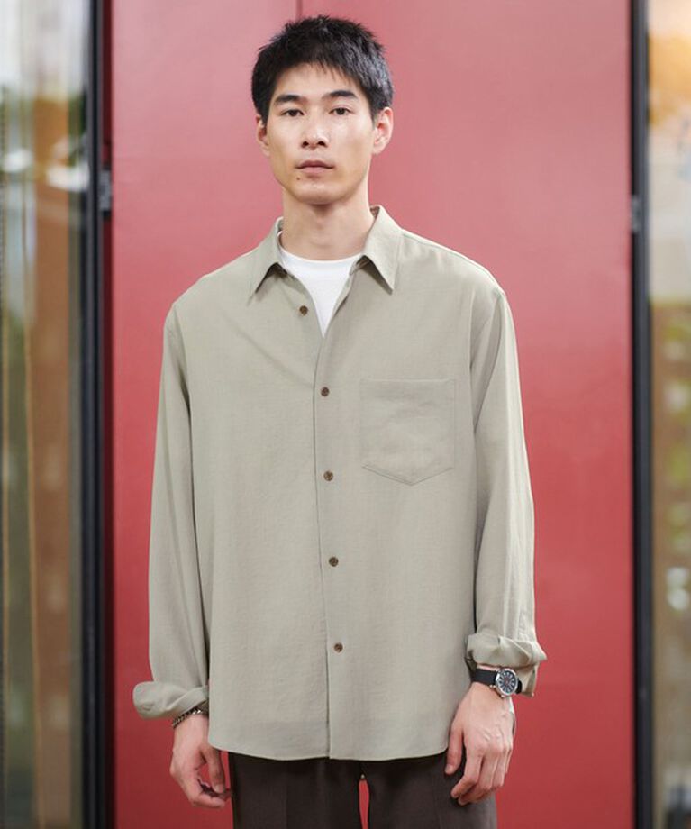 UNITED ARROWS green label relaxing「ポリエステル ワッシャー ポプリン ジャストルーズ シャツ」|シャツ・ブラウス|