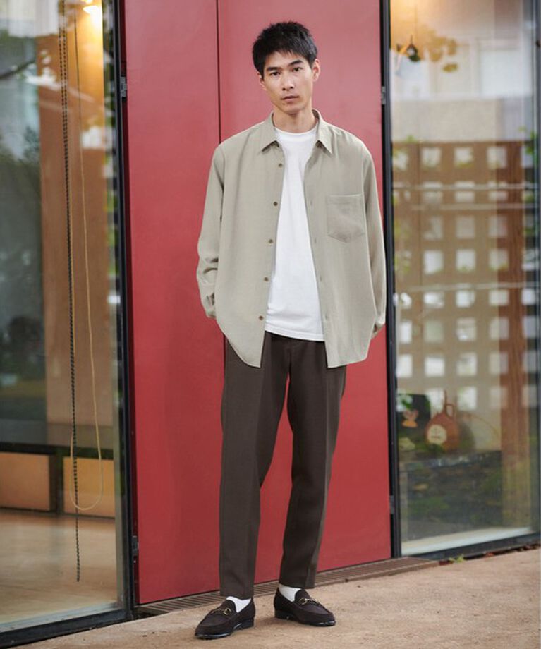 UNITED ARROWS green label relaxing「ポリエステル ワッシャー ポプリン ジャストルーズ シャツ」|シャツ・ブラウス|