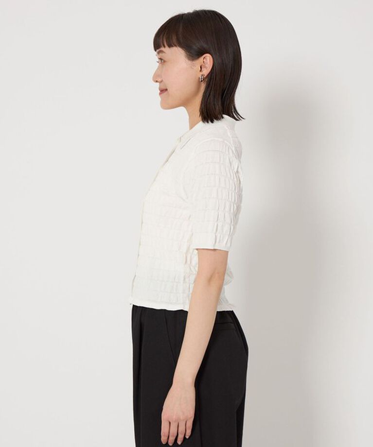 UNITED ARROWS green label relaxing「シャーリング ポロニット カーディガン -ウォッシャブル-」|カーディガン|