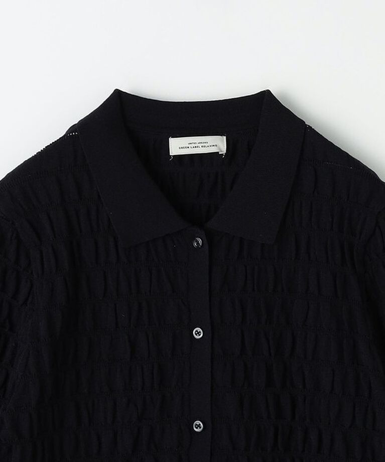 UNITED ARROWS green label relaxing「シャーリング ポロニット カーディガン -ウォッシャブル-」|カーディガン|