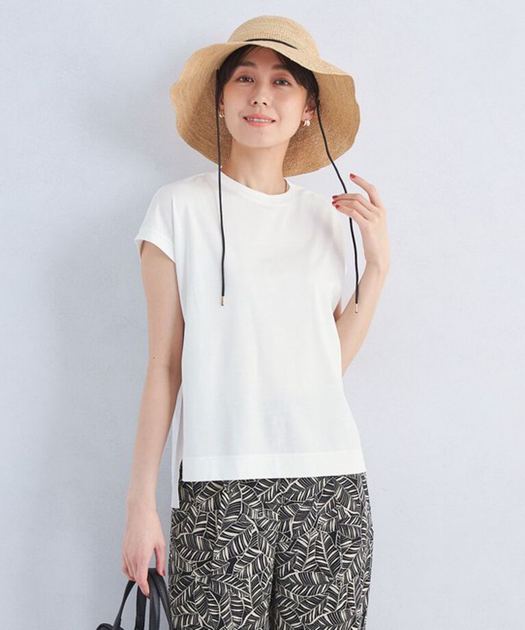 UNITED ARROWS green label relaxing「グロッシー フレンチスリーブ Tシャツ -抗菌防臭・制菌-」|Tシャツ・カットソー|