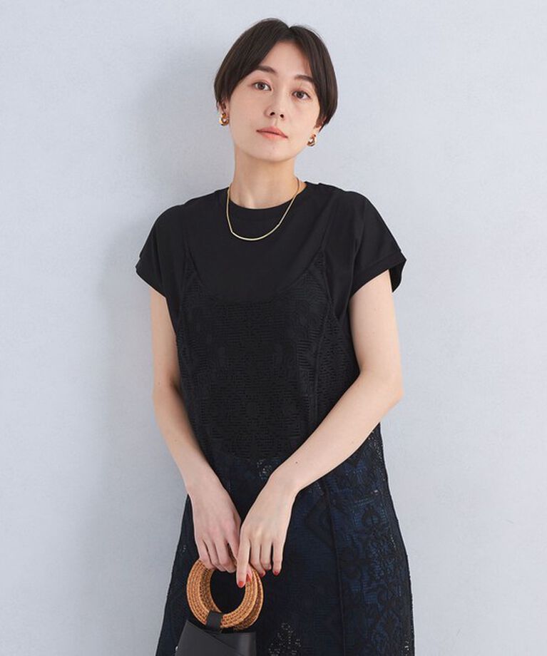 UNITED ARROWS green label relaxing「グロッシー フレンチスリーブ Tシャツ -抗菌防臭・制菌-」|Tシャツ・カットソー|