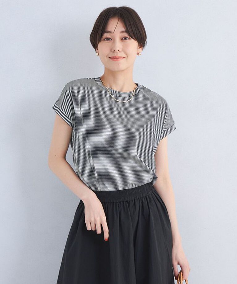 UNITED ARROWS green label relaxing「グロッシー フレンチスリーブ Tシャツ -抗菌防臭・制菌-」|Tシャツ・カットソー|