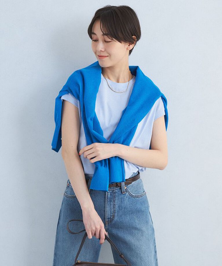 UNITED ARROWS green label relaxing「グロッシー フレンチスリーブ Tシャツ -抗菌防臭・制菌-」|Tシャツ・カットソー|