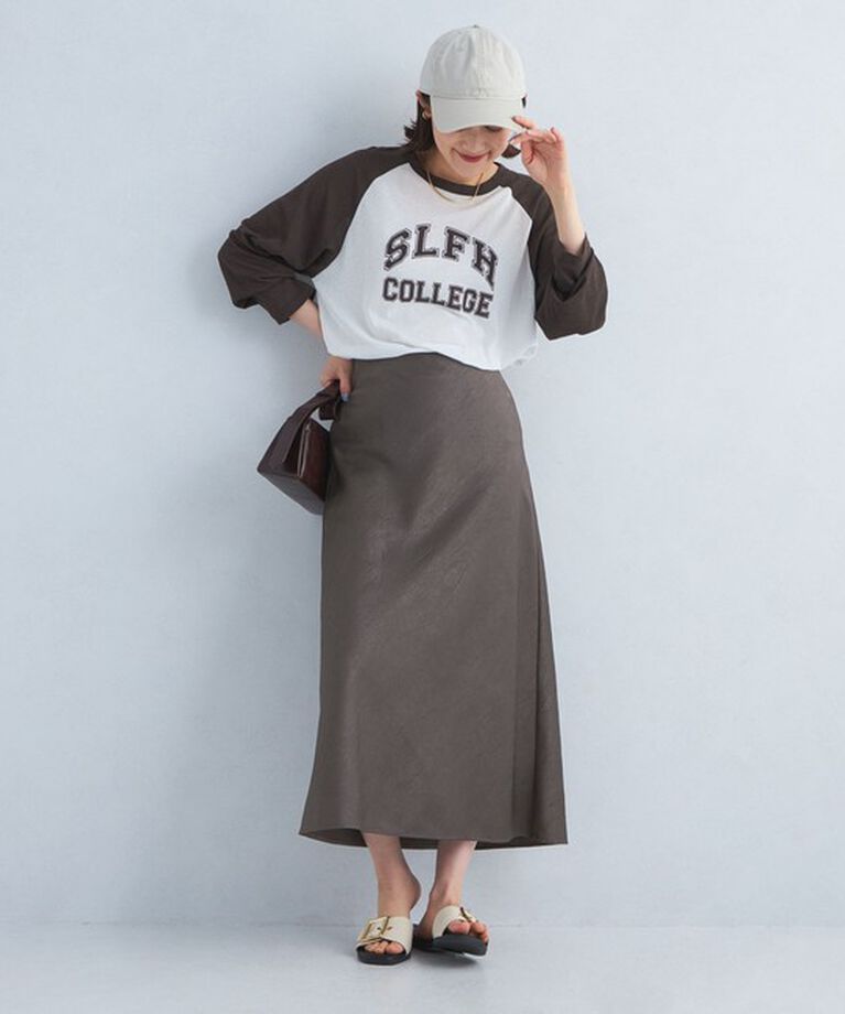 UNITED ARROWS green label relaxing「ワッシャー サテン ナロー スカート」|スカート|