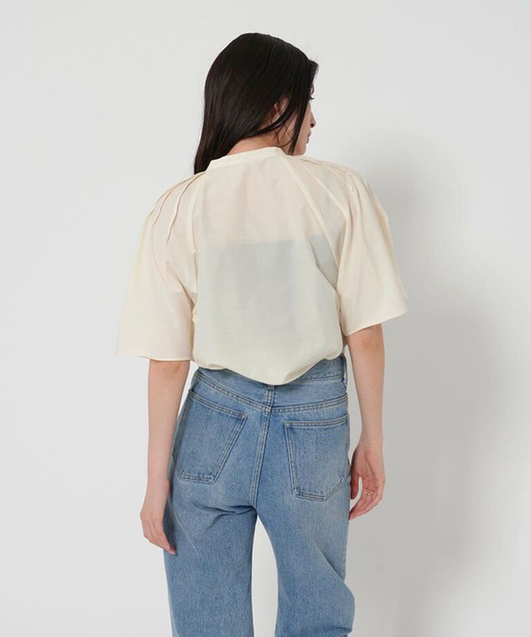 EMMEL REFINES「＜EMMEL REFINES＞EM タックフレアスリーブ レースアップ ブラウス」|シャツ・ブラウス|