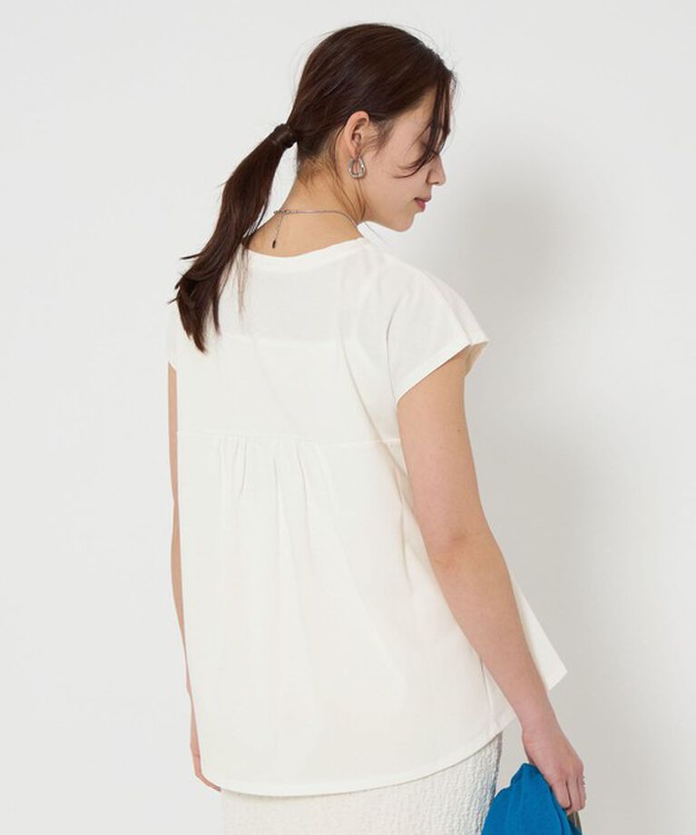 UNITED ARROWS green label relaxing「バック ペプラム フレンチスリーブ プルオーバー -抗菌防臭・制菌-」|Tシャツ・カットソー|