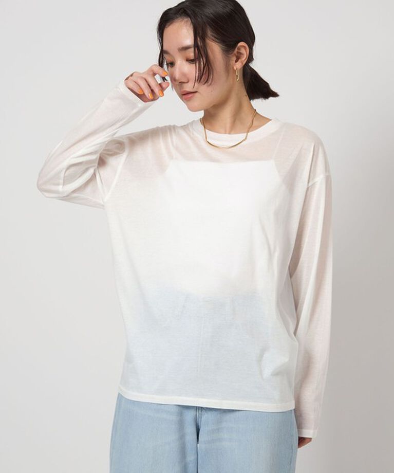 UNITED ARROWS green label relaxing「【WEB限定】＜at ease＞シアー ロングスリーブ Tシャツ」|Tシャツ・カットソー|