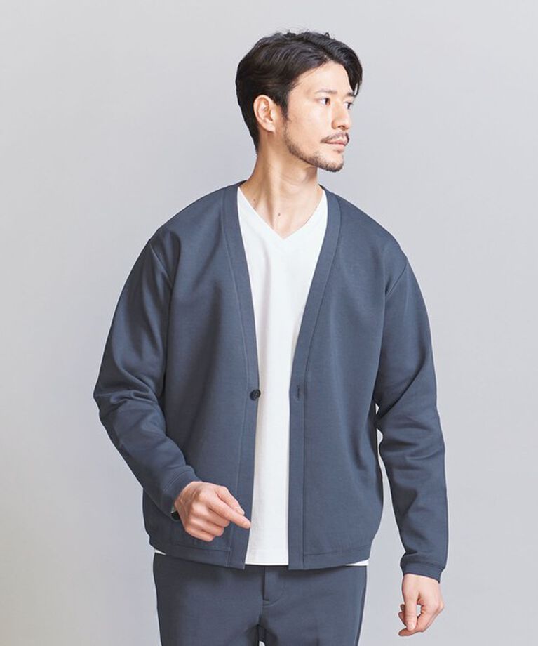 BEAUTY&YOUTH UNITED ARROWS「【WEB限定 WARDROBE SMART】ダブルニット カーディガン/セットアップ対応」|カーディガン|
