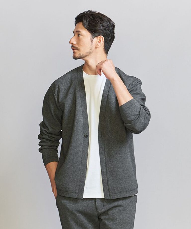 BEAUTY&YOUTH UNITED ARROWS「【WEB限定 WARDROBE SMART】ダブルニット カーディガン/セットアップ対応」|カーディガン|