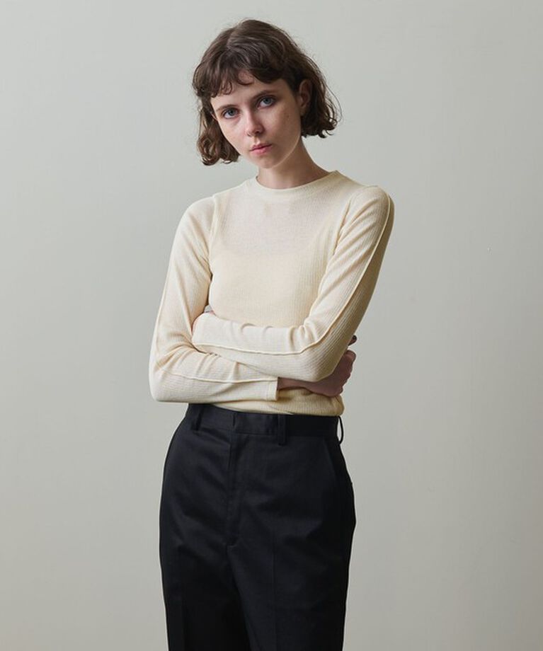 STEVEN ALAN「＜Steven Alan＞リブ ロングスリーブ プルオーバー」|Tシャツ・カットソー|OFF WHITE