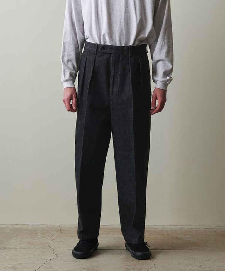 STEVEN ALAN「＜Steven Alan＞ 13.5oz デニム インツープリーツ ドレス トラウザーズ」|デニム|
