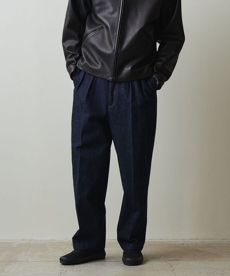 STEVEN ALAN「＜Steven Alan＞ 13.5oz デニム インツープリーツ ドレス トラウザーズ」|デニム|