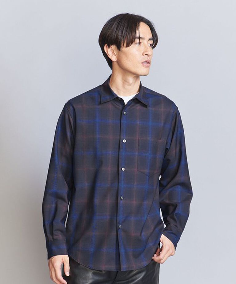 BEAUTY&YOUTH UNITED ARROWS「尾州 オンブレ レギュラーフォルム テーパード シャツ -ウォッシャブル MADE IN JAPAN-」|シャツ・ブラウス|