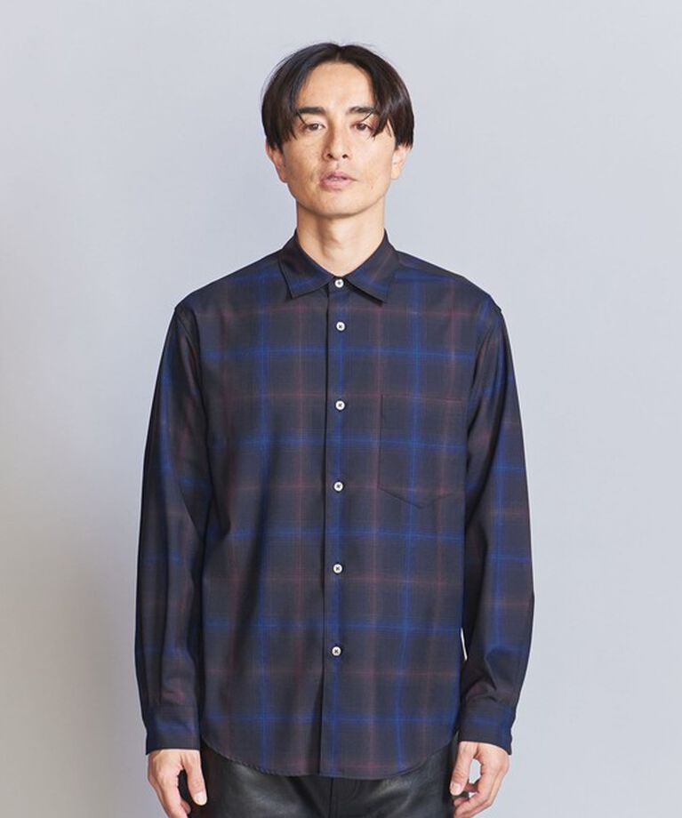 BEAUTY&YOUTH UNITED ARROWS「尾州 オンブレ レギュラーフォルム テーパード シャツ -ウォッシャブル MADE IN JAPAN-」|シャツ・ブラウス|