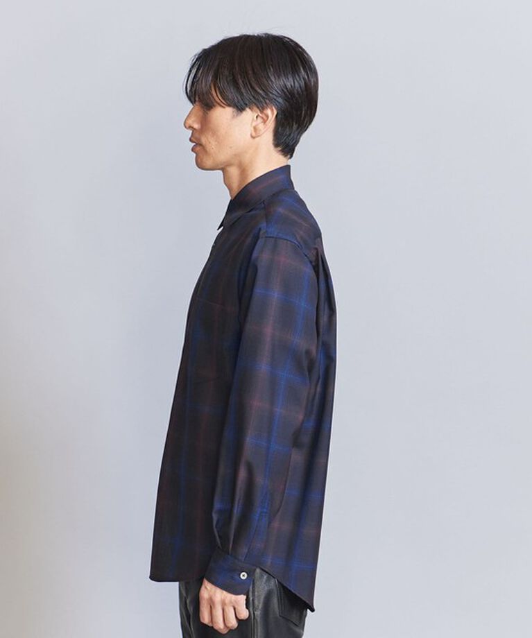 BEAUTY&YOUTH UNITED ARROWS「尾州 オンブレ レギュラーフォルム テーパード シャツ -ウォッシャブル MADE IN JAPAN-」|シャツ・ブラウス|