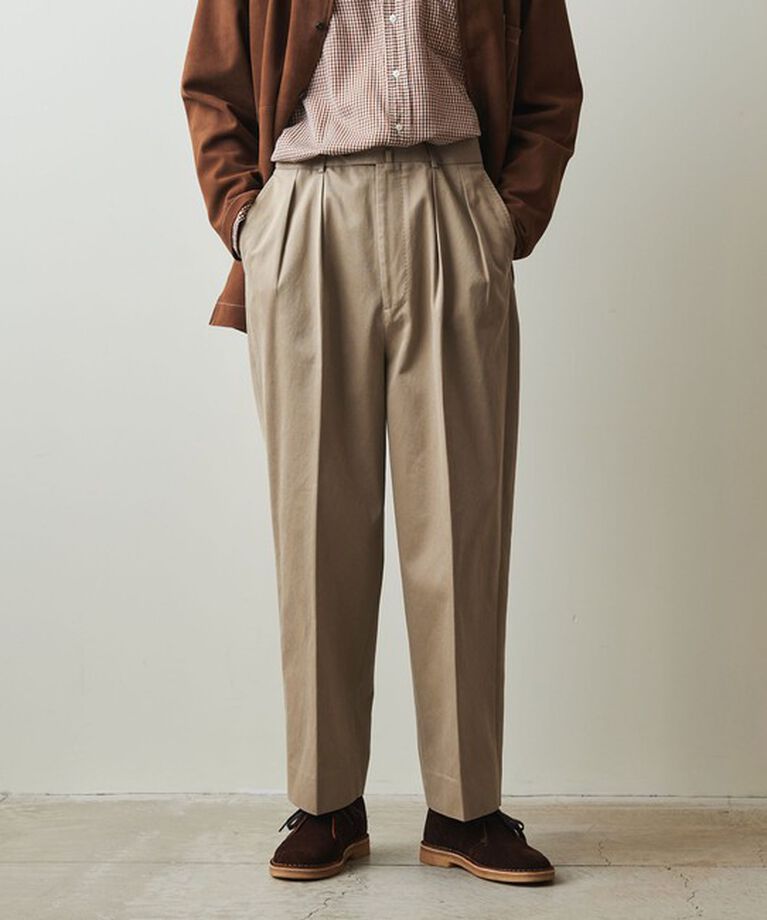 STEVEN ALAN「＜Steven Alan＞ ウエポン ニドム イン ツープリーツ ドレス トラウザーズ」|チノ|BEIGE