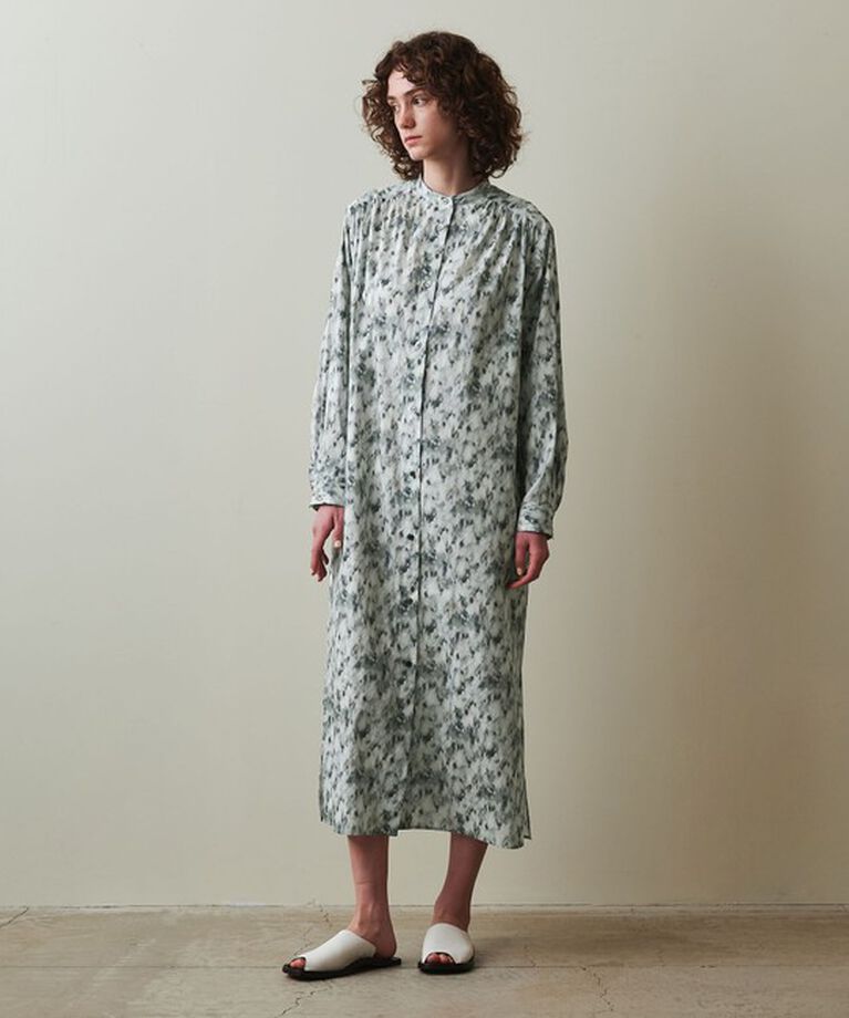 STEVEN ALAN「＜Steven Alan＞プリント ギャザー ワンピース」|ワンピース|MD.GRAY
