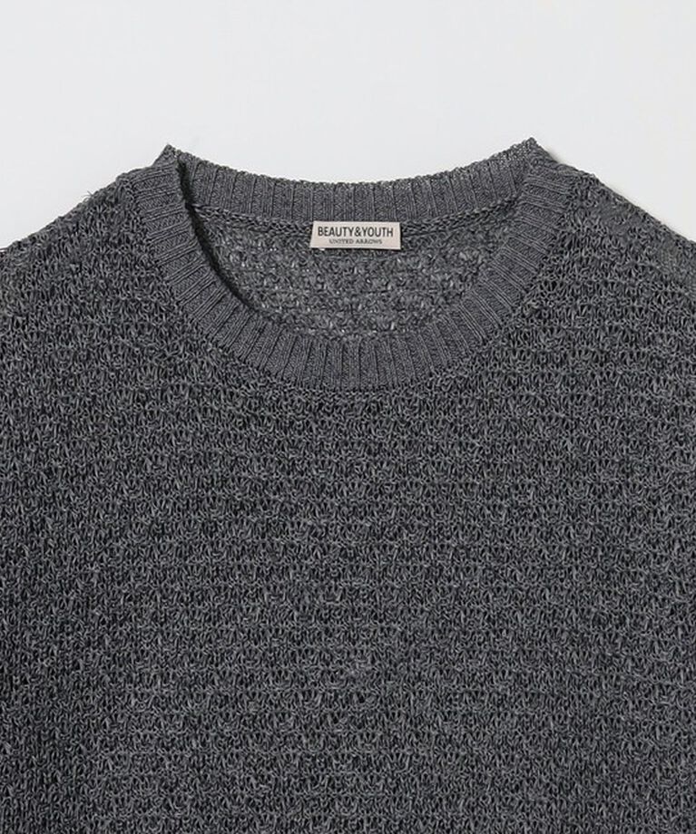 BEAUTY&YOUTH UNITED ARROWS「バスケット クルーネック ショートスリーブ ニット」|ニット・セーター|
