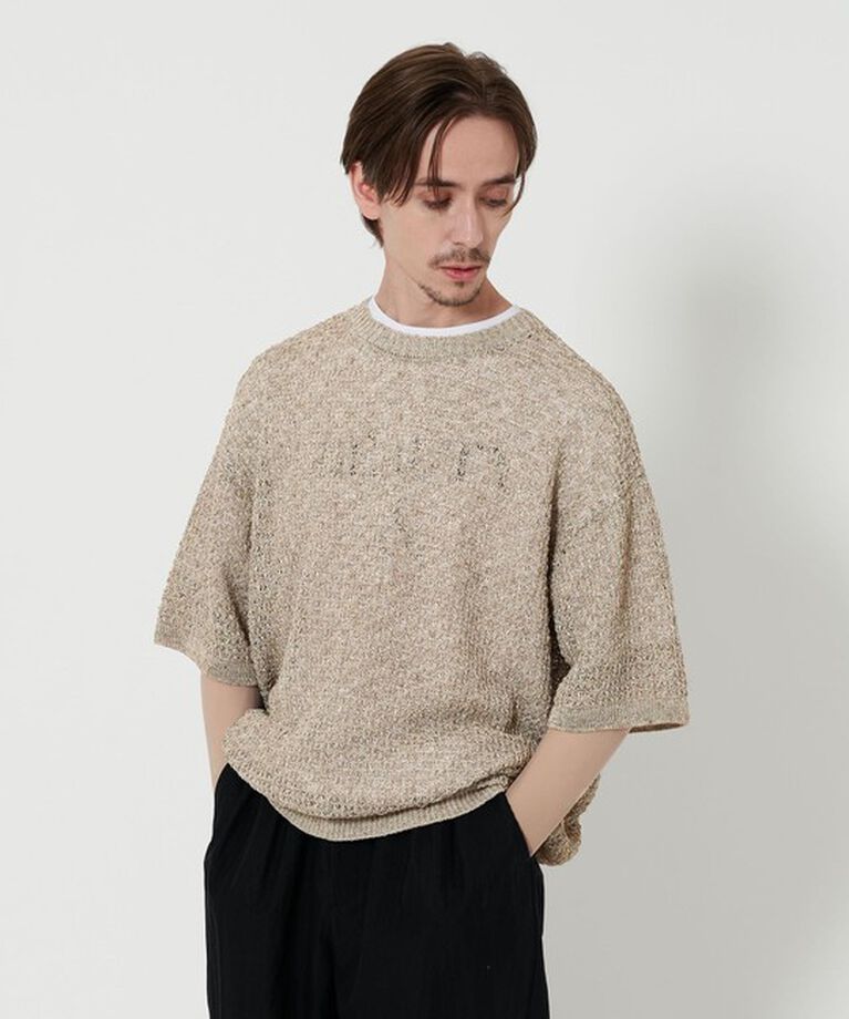 BEAUTY&YOUTH UNITED ARROWS「バスケット クルーネック ショートスリーブ ニット」|ニット・セーター|
