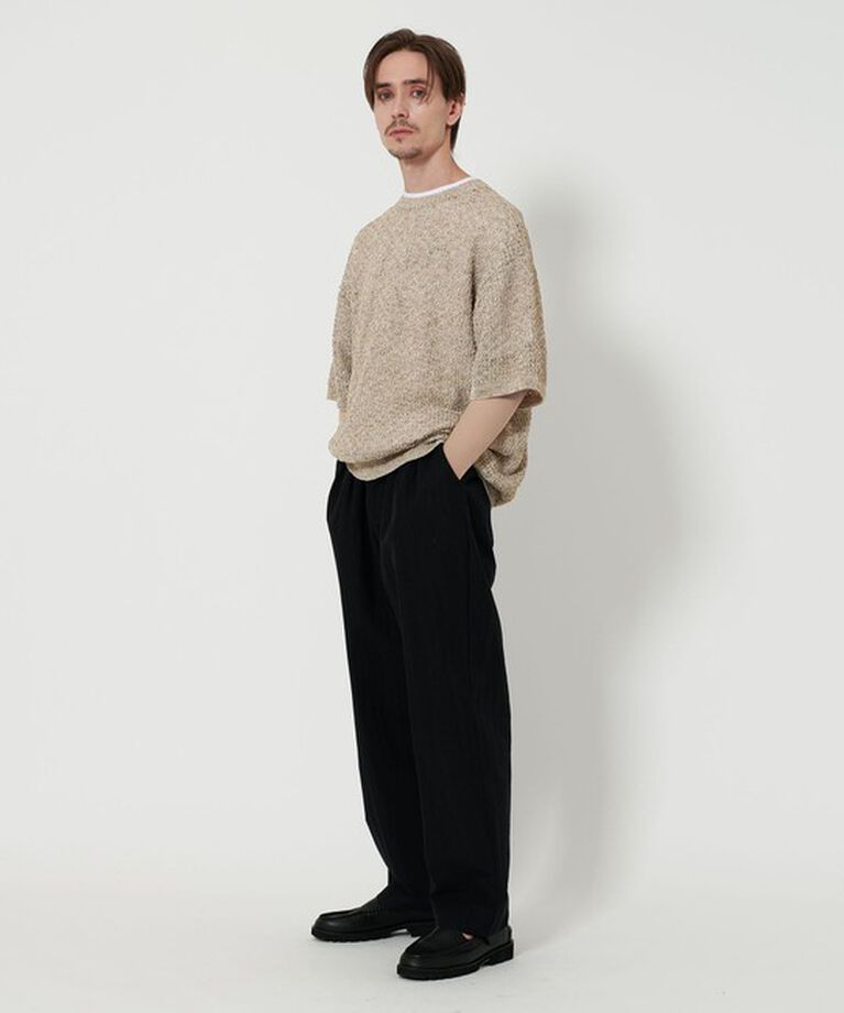 BEAUTY&YOUTH UNITED ARROWS「バスケット クルーネック ショートスリーブ ニット」|ニット・セーター|
