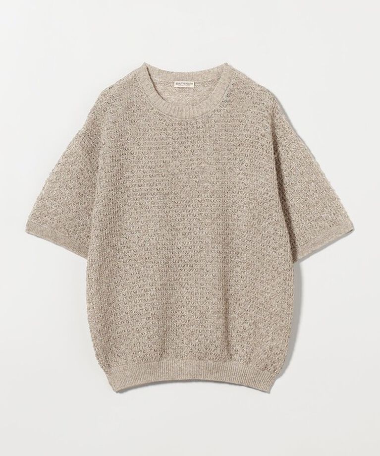 BEAUTY&YOUTH UNITED ARROWS「バスケット クルーネック ショートスリーブ ニット」|ニット・セーター|
