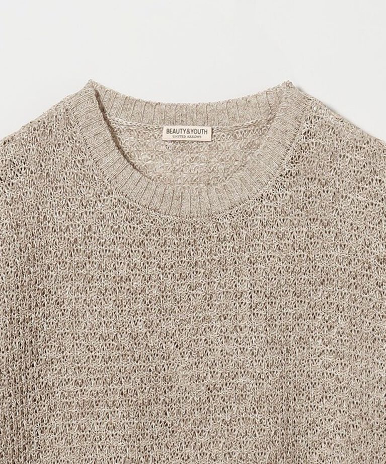 BEAUTY&YOUTH UNITED ARROWS「バスケット クルーネック ショートスリーブ ニット」|ニット・セーター|