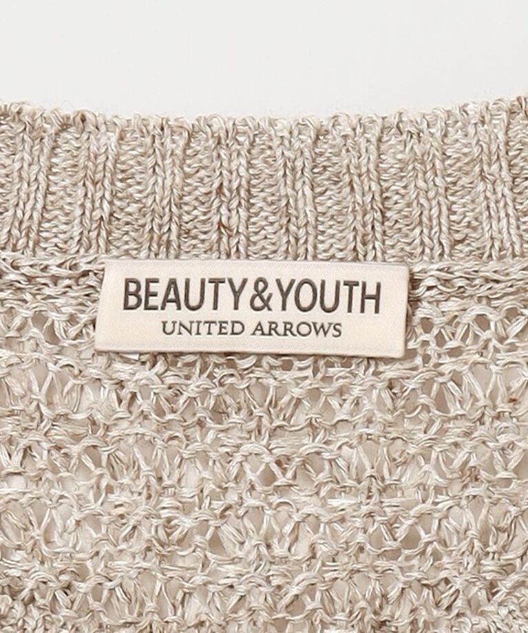 BEAUTY&YOUTH UNITED ARROWS「バスケット クルーネック ショートスリーブ ニット」|ニット・セーター|