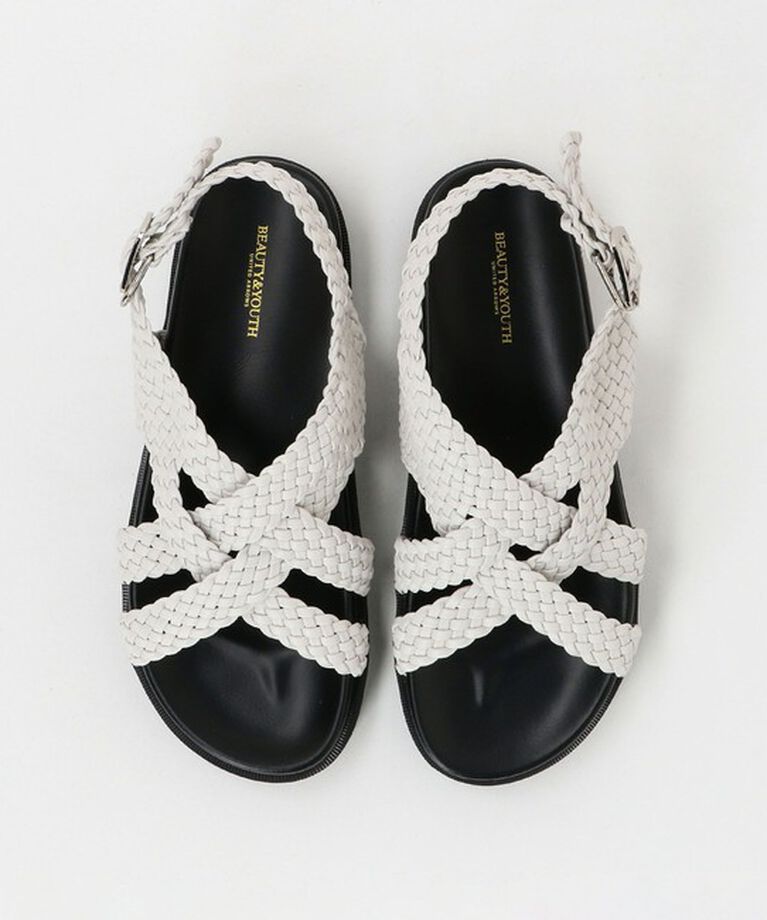 BEAUTY&YOUTH UNITED ARROWS「レザーライクメッシュ クロスサンダル」|サンダル|