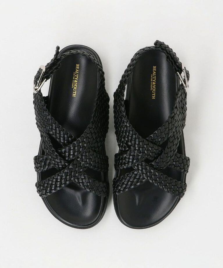 BEAUTY&YOUTH UNITED ARROWS「レザーライクメッシュ クロスサンダル」|サンダル|