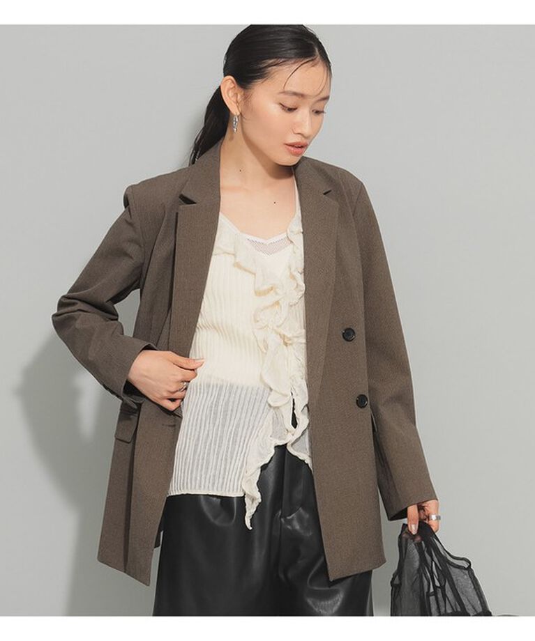 Ray BEAMS 「シャークスキン 4ボタン ダブル ジャケット」|テーラードジャケット|BROWN