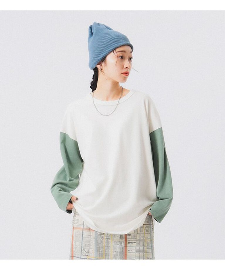 BEAMSBOY「SCREEN STARS /?別注 2トーン ロングスリーブ Tシャツ」|Tシャツ・カットソー|GREEN