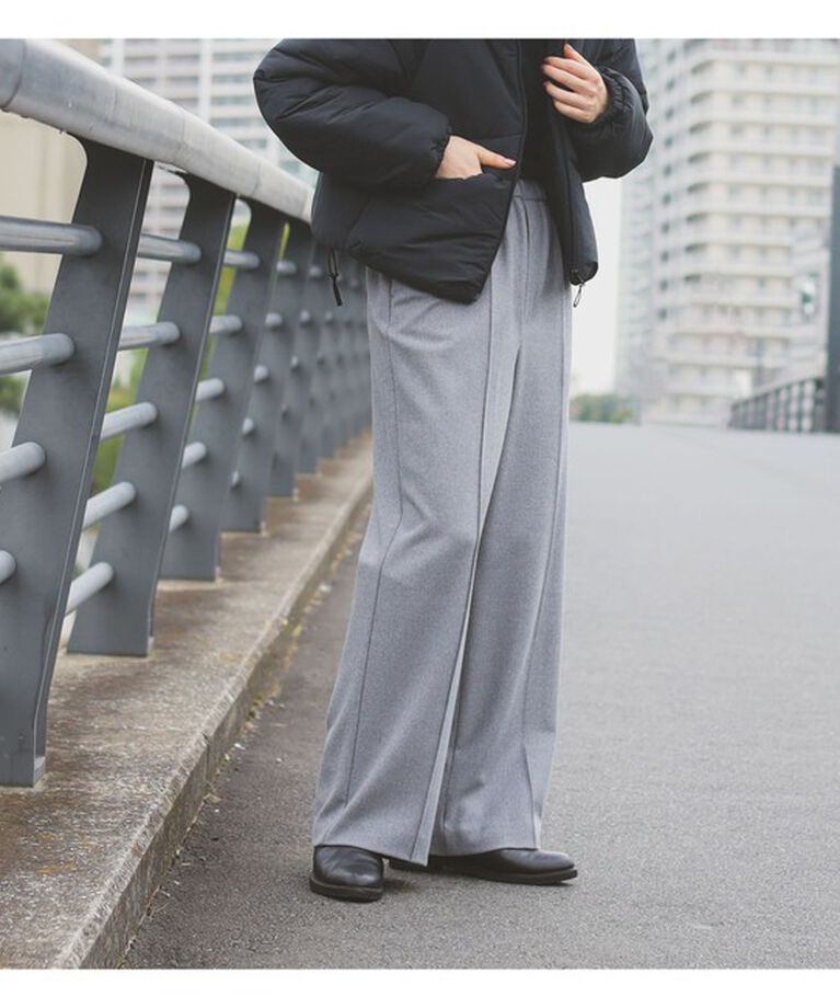 Demi-Luxe BEAMS 「ウール ライク イージーパンツ」|チノ|GREY