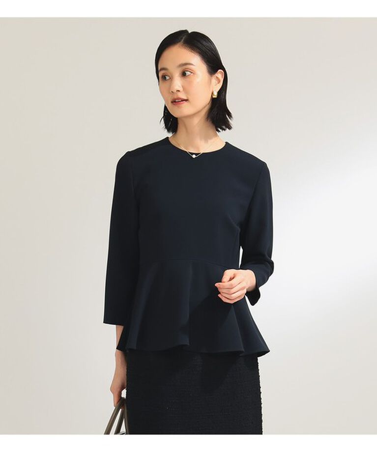 Demi-Luxe BEAMS 「トリアセ ペプラム ブラウス＊	」|シャツ・ブラウス|NAVY
