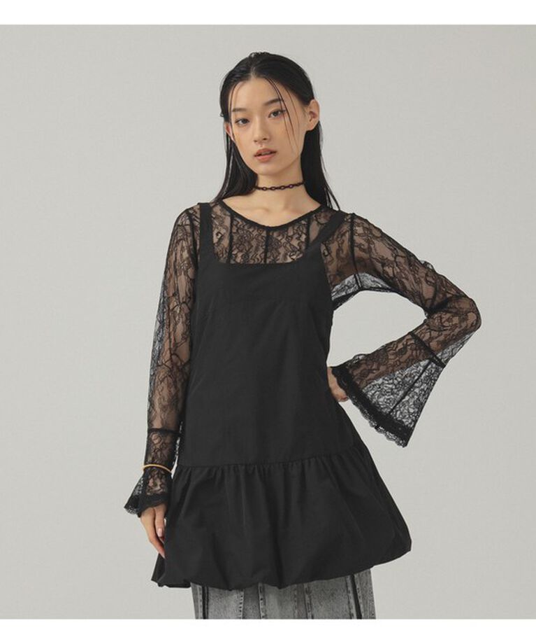 Ray BEAMS 「タフタ バルーン ミニ ワンピース」|ワンピース|BLACK