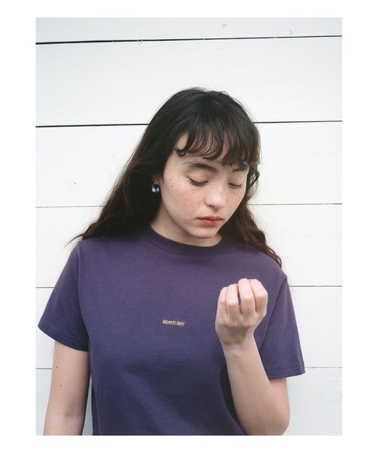 BEAMSBOY「ボーイ エンブロイダリー クルー ショートスリーブ Tシャツ」|Tシャツ・カットソー|PURPLE