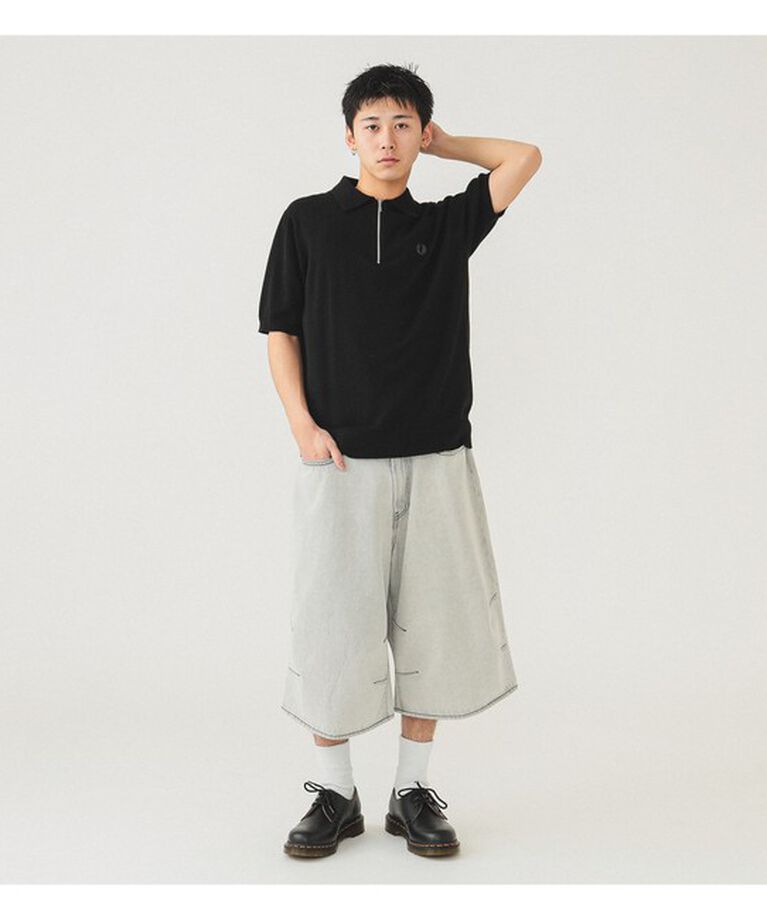 BEAMS「【別注】FRED PERRY / ハーフジップ ニットポロ」|ポロシャツ|