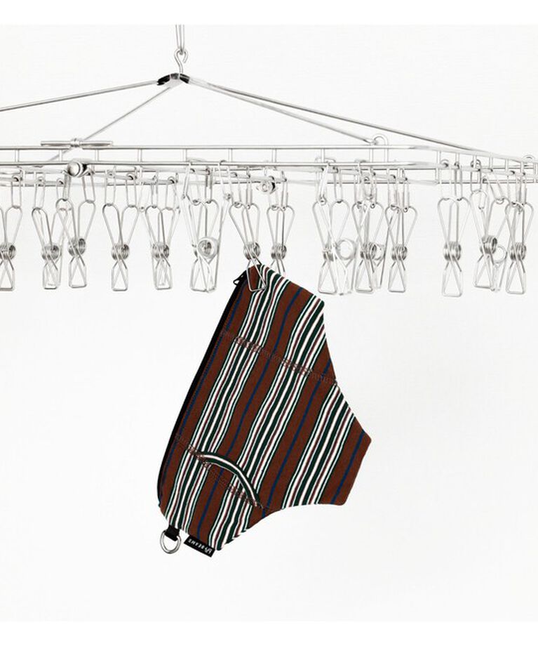 BEAMS「ボーダー ポーチ」|ポーチ|BROWN