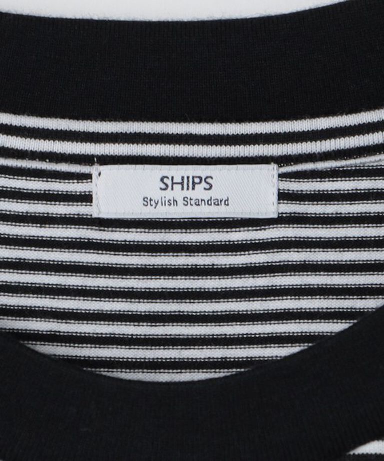 SHIPS「SHIPS: 抗菌・防臭 NANO-FINE（R） ハイゲージ コットン ボーダー  Tシャツ」|Tシャツ・カットソー|