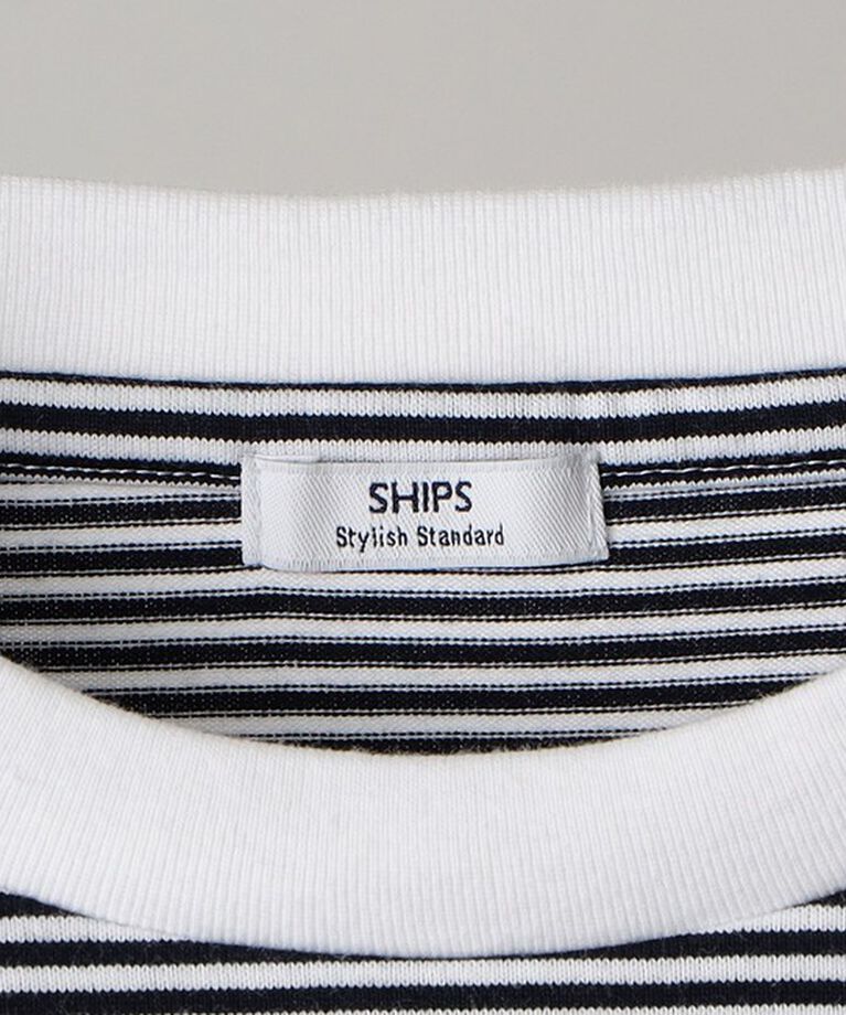 SHIPS「SHIPS: 抗菌・防臭 NANO-FINE（R） ハイゲージ コットン ボーダー  Tシャツ」|Tシャツ・カットソー|
