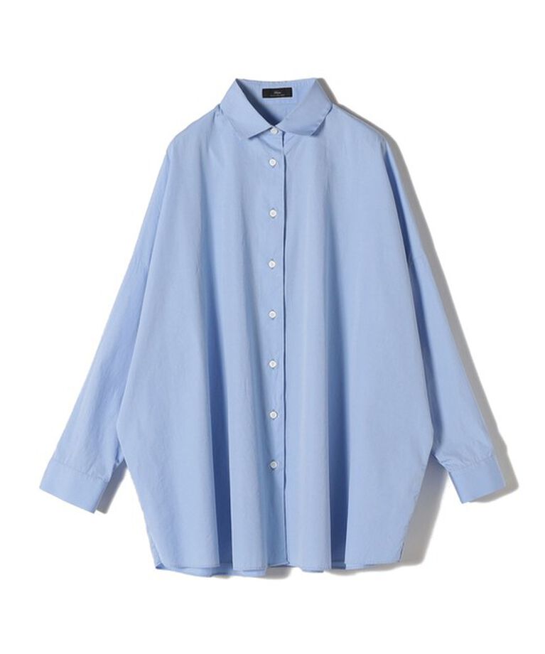 SHIPS for women「SHIPS Primary Navy Label:〈手洗い可能〉ALBINIコットンビッグワイズシャツ」|シャツ・ブラウス|サックスブルー