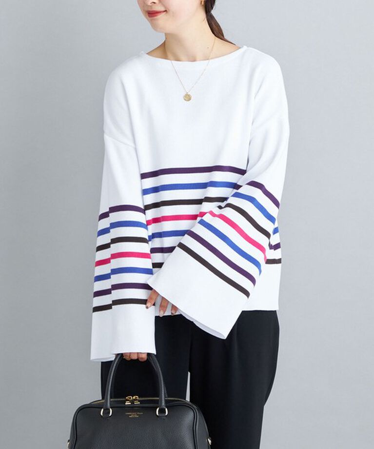 SHIPS for women「〈手洗い可能〉徳島ボーダーニットプルオーバー22FW◇」|ニット・セーター|