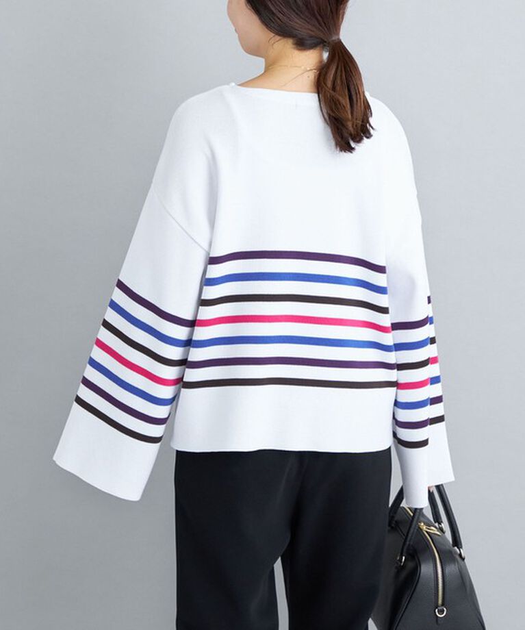 SHIPS for women「〈手洗い可能〉徳島ボーダーニットプルオーバー22FW◇」|ニット・セーター|